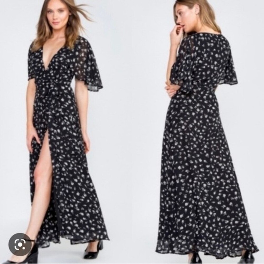 NWOT Wildfox Floral Flutter Wrap Dress